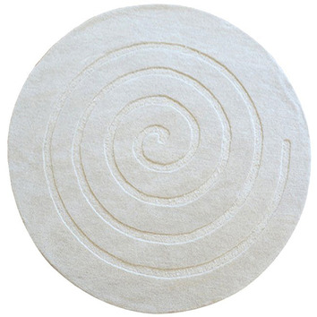 Squircle Rug Boulevarde Rugs White Swirl Hand Woven Round Rug | Temple & Webster
