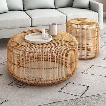 rattan coffee table set