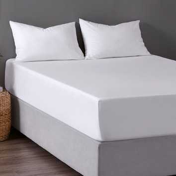 Essn White Commercial Cotton-Blend Top/Bottom Flat Sheet | Temple & Webster