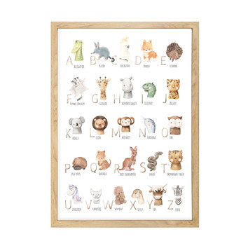TinyTotsPrints Animal Alphabet Framed Paper Print Wall Art | Temple ...