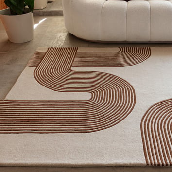 Amber Matrix Arch Hand-Tufted Wool Rug | Temple & Webster