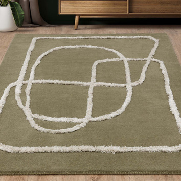 Sage Matrix Infinity Hand-Tufted Wool & Viscose Rug | Temple & Webster