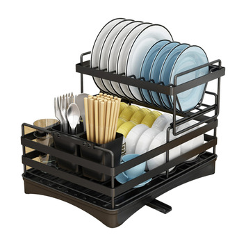 Chester Homewares Hosea 2 Tier Foldable Dish Drying Rack | Temple & Webster