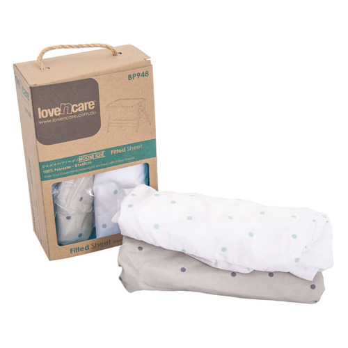 Love N Care 2 Piece Co-Sleeper Fitted Sheet Set
