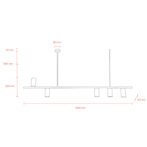 Delco Brass 5 Light Pendant