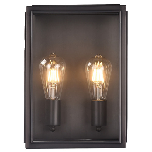Kent 2 Light Brass Outdoor Wall Light