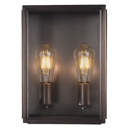 Kent 2 Light Brass Outdoor Wall Light