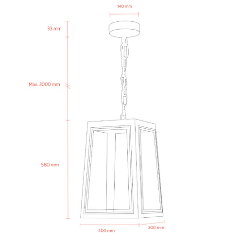 Preston Brass & Glass 3 Light Pendant