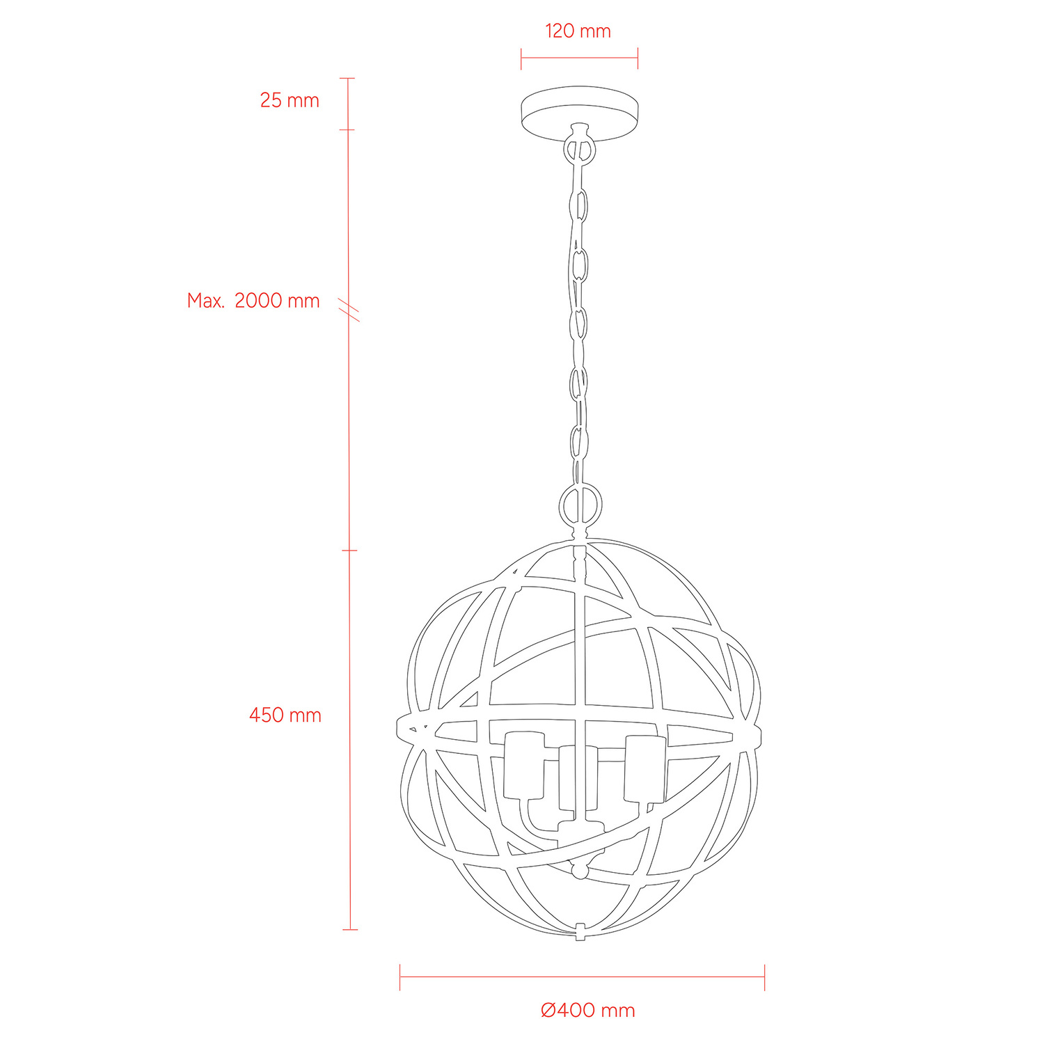 Apollo 3-Light Pendant