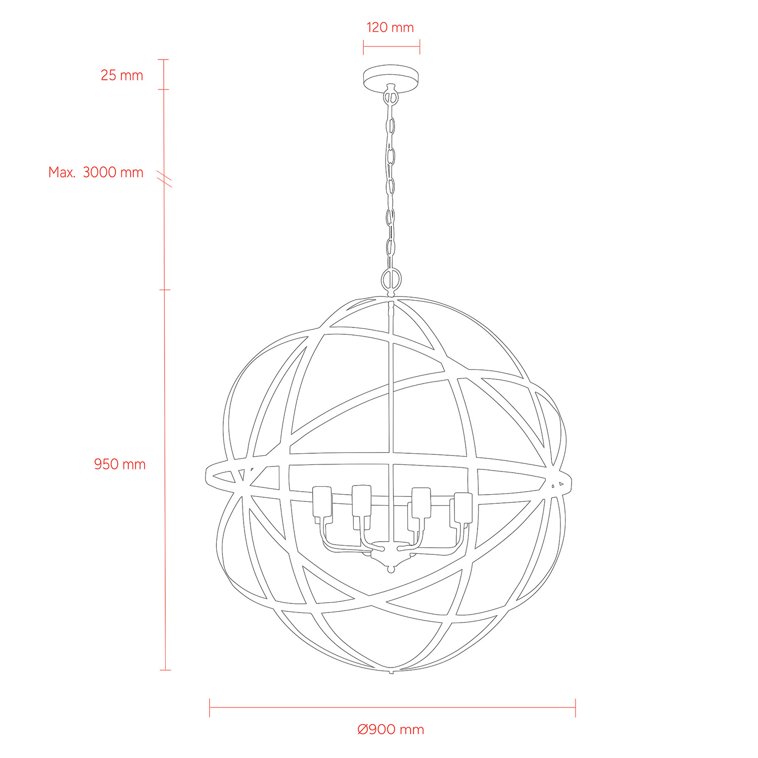 Apollo 8-Light Pendant