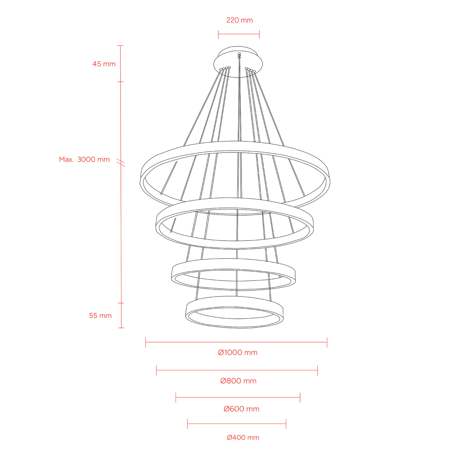 Margo Crystal 4 Tier Adjustable Pendant Light