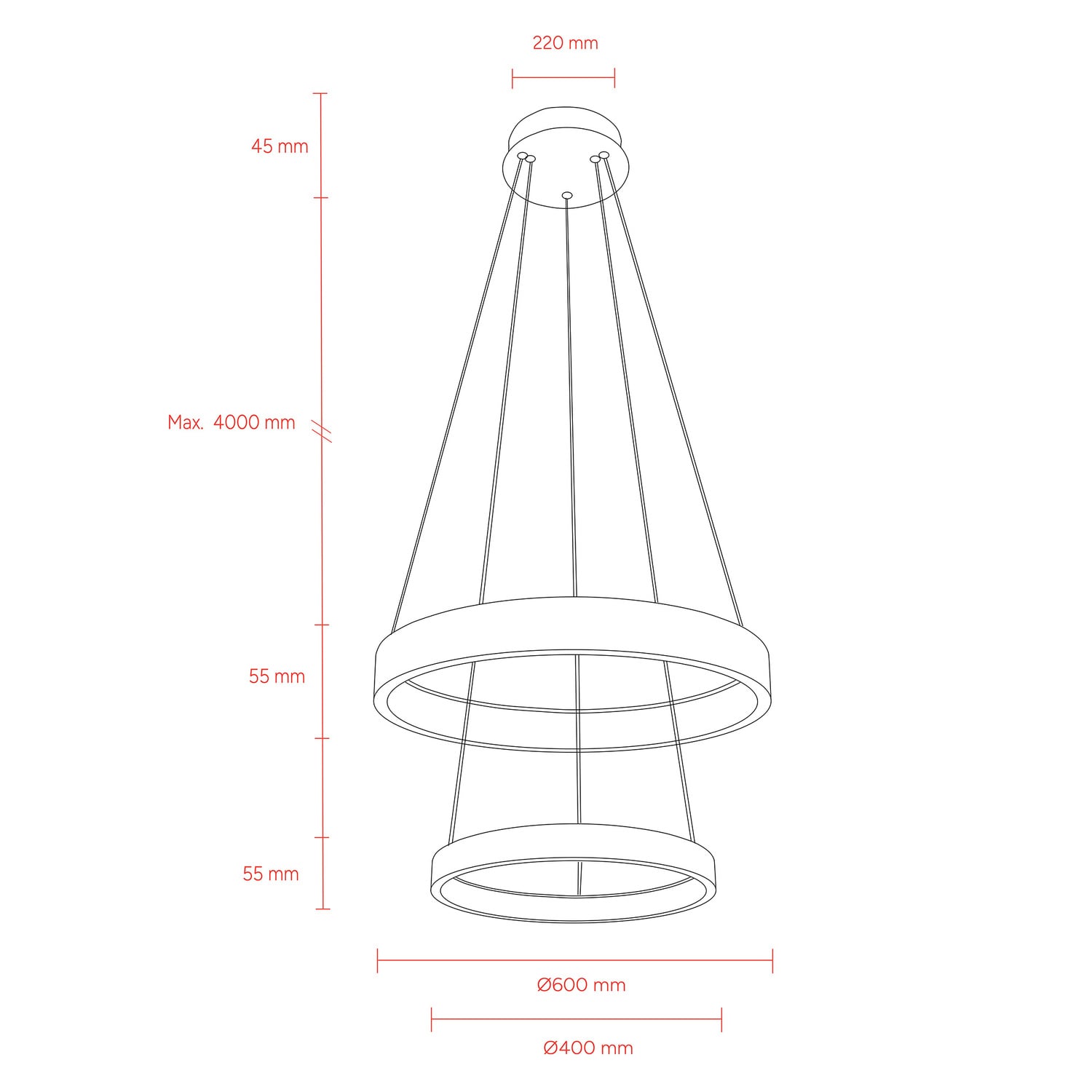 Margo Crystal 2 Tier Adjustable LED Pendant Light