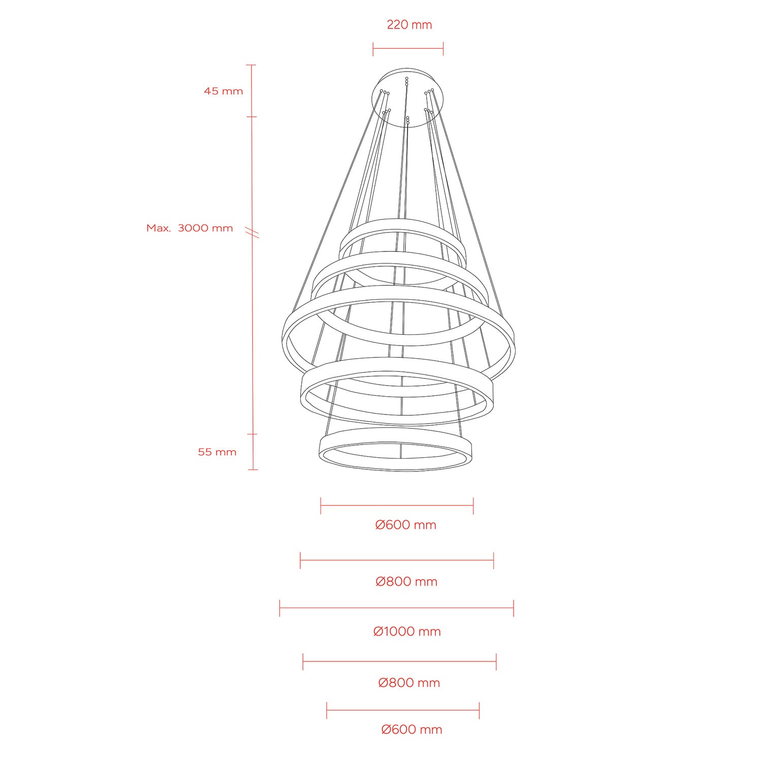 Margo Crystal 5 Tier Adjustable Pendant Light