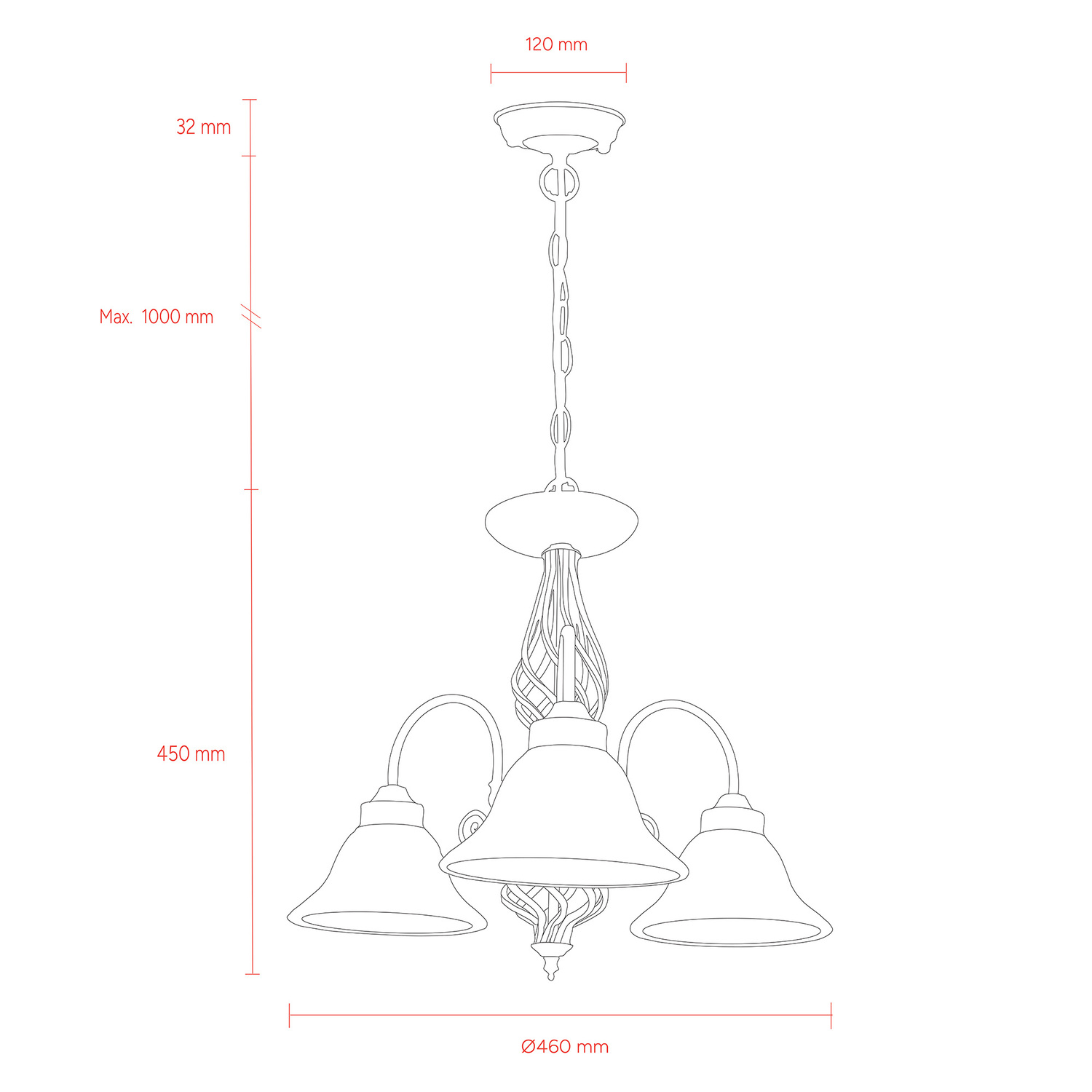 Geneva Glass 3-Light Pendant