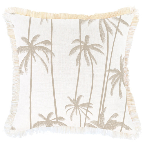 Tall Palms Coastal Fringed Square Outdoor Cushion