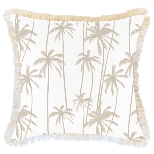 Tall Palms Coastal Fringed Square Outdoor Cushion