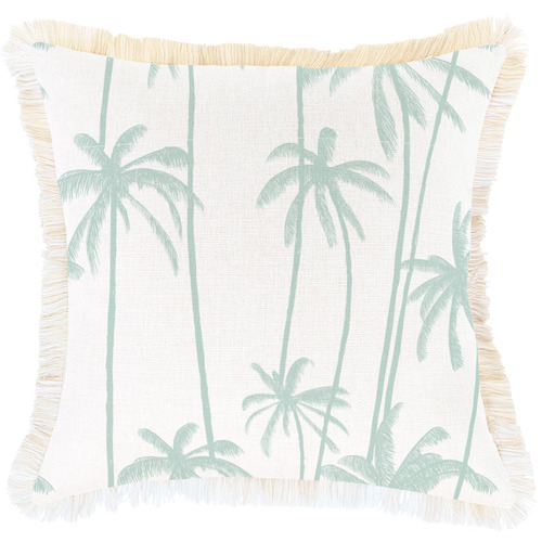 Tall Palms Coastal Fringed Square Outdoor Cushion