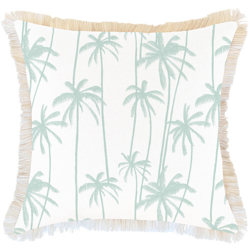 Tall Palms Coastal Fringed Square Outdoor Cushion