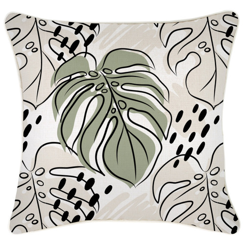 Rainforest Square Piped Outdoor Cushion