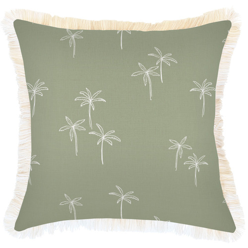 Escape to Paradise Palm Cove Fringed Square Outdoor Cushion Temple