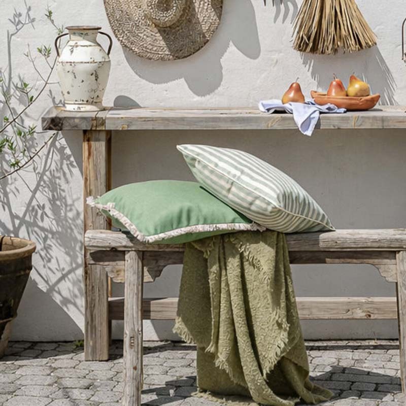 Green Candy Stripe Seafoam Cushion Cover