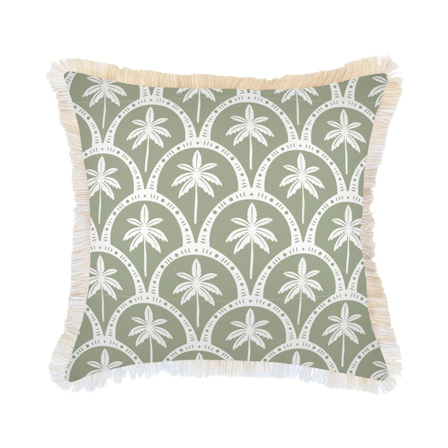Corfu Coastal Fringed Cushion