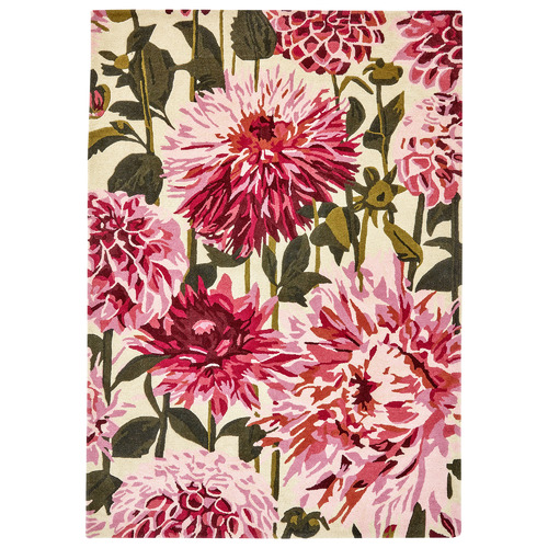 Fuchsia Palm Dahlia Hand-Tufted Pure New Wool Rug | Temple & Webster