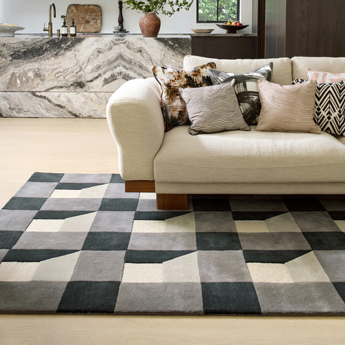Slate Blocks Hand-Tufted Pure New Wool Rug
