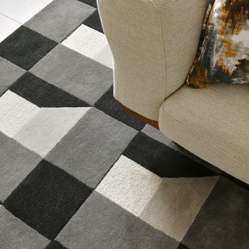 Slate Blocks Hand-Tufted Pure New Wool Rug