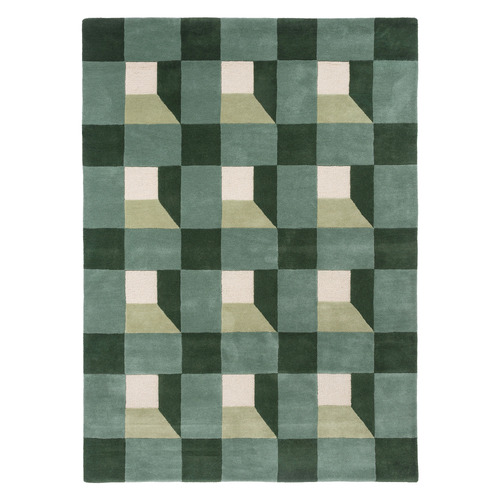 Fern Blocks Hand-Tufted Pure New Wool Rug