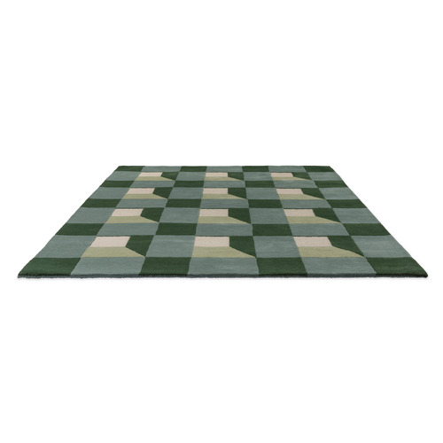 Fern Blocks Hand-Tufted Pure New Wool Rug