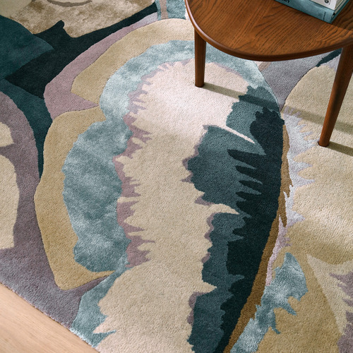 Wild Water Calathea Hand-Tufted Pure New Wool-Blend Rug
