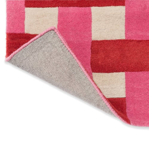 Coral Harsr Basket Weave Hand-Tufted Pure New Wool Rug