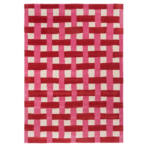 Coral Harsr Basket Weave Hand-Tufted Pure New Wool Rug