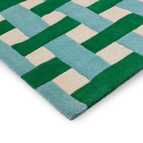 Harsr Basket Weave Hand-Tufted Pure New Wool Rug