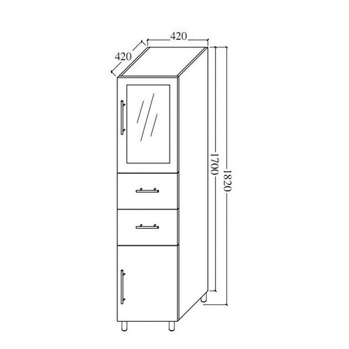 1800 Tall Boy Bathroom Cabinet with Two Door Solid | Temple & Webster