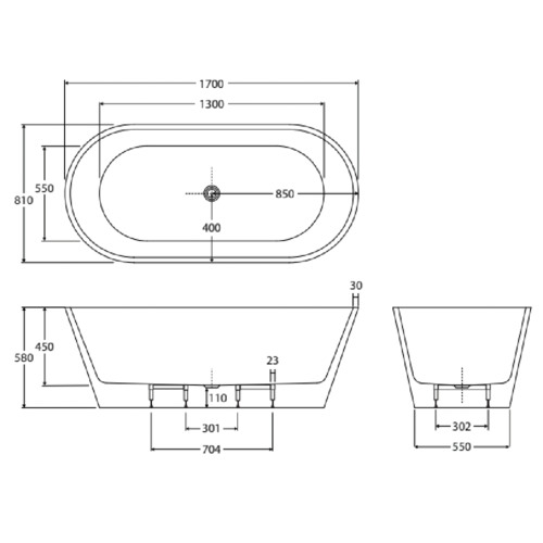 Austin Acrylic FreeStanding Bath Temple & ster