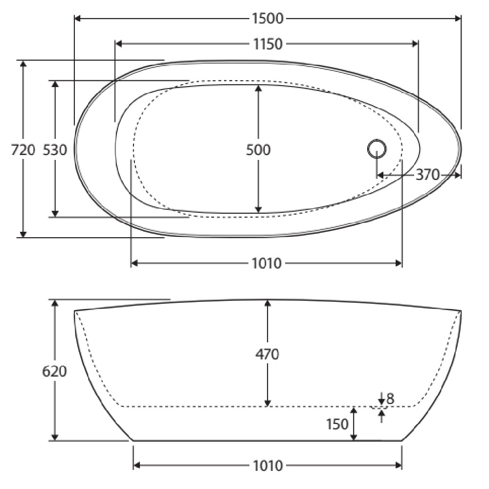 Dayo Acrylic Free-Standing Bath