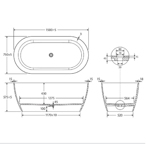 Kaya Resin Stone Bath