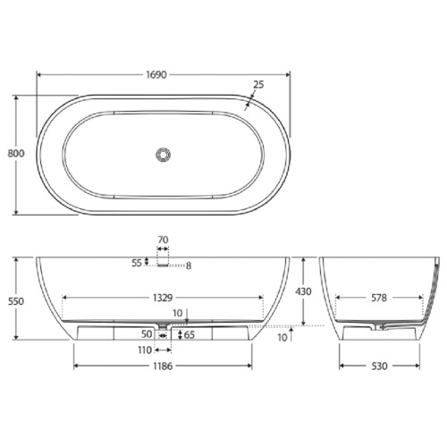 Luciana Cast Stone Bath