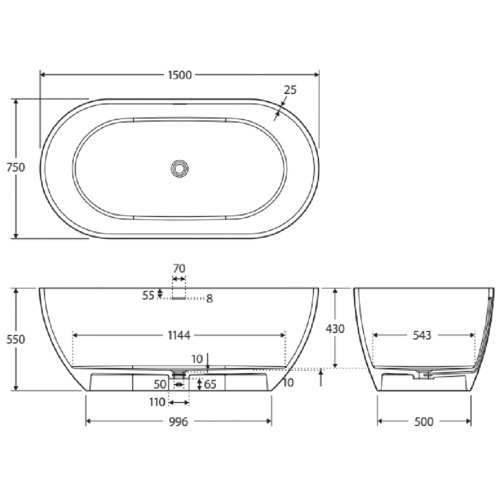 Luciana Cast Stone Bath