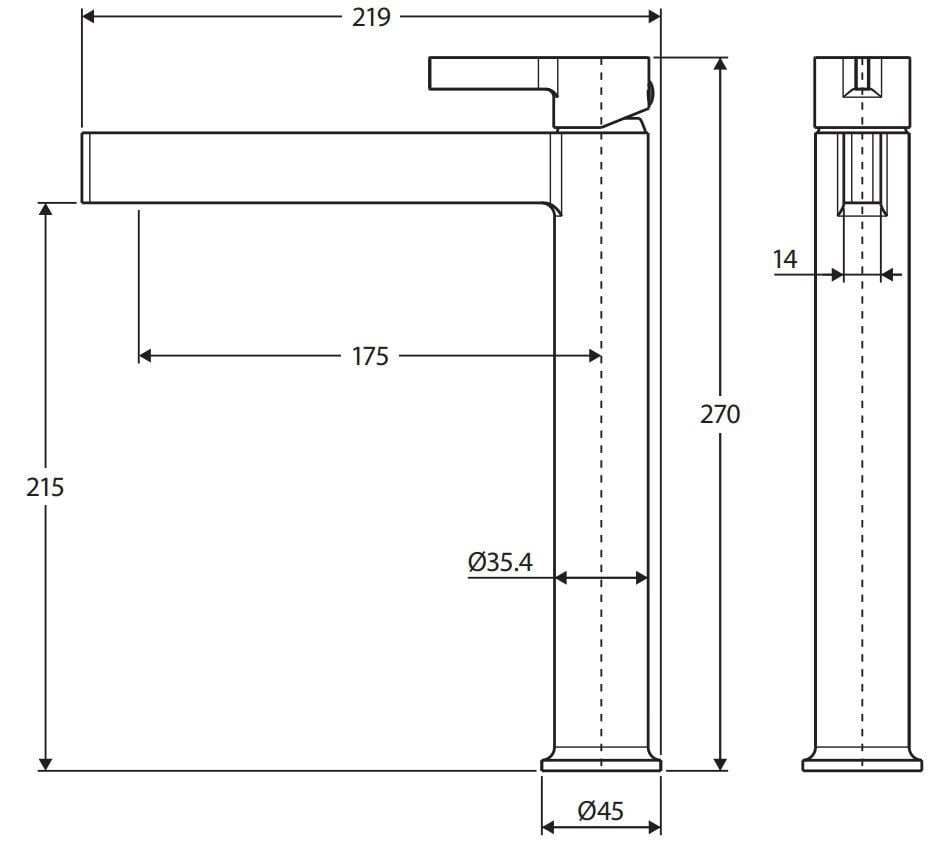 Sansa Tall Brass Basin Mixer