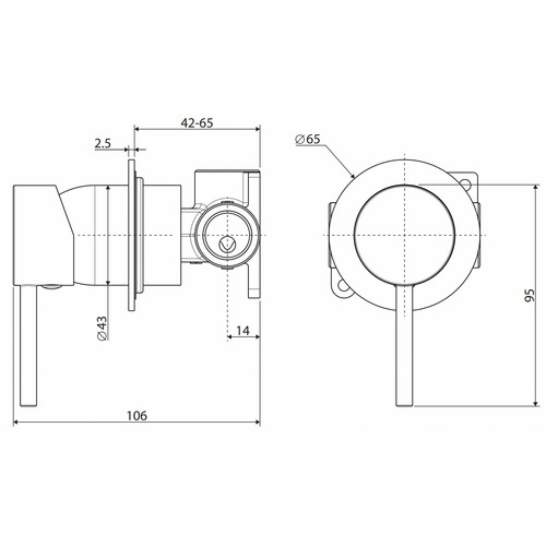 Kaya Brass Wall Mixer