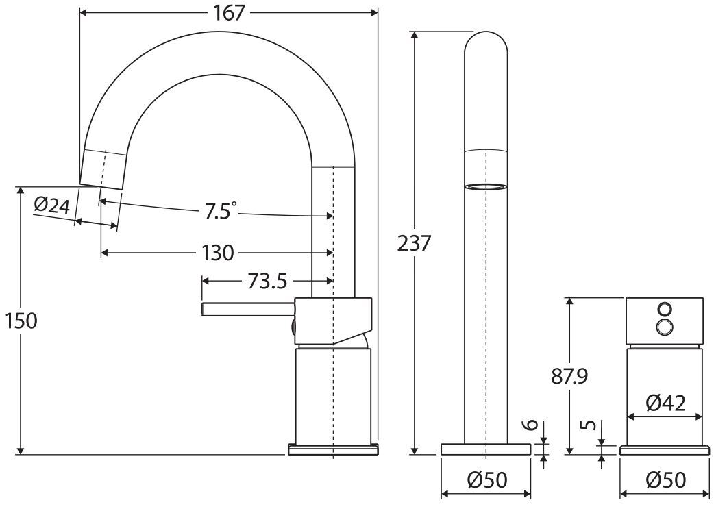 2 Piece Kaya Spout & Mixer Set