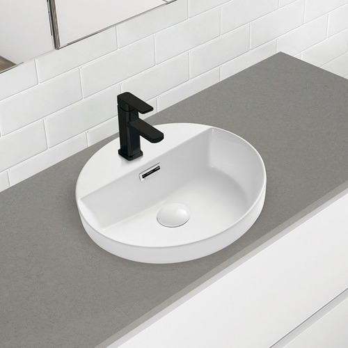 Reba Semi-Inset Ceramic Basin with Tap hole | Temple & Webster