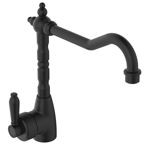 Eleanor Shepherds Crook Brass Kitchen Sink Mixer Tap