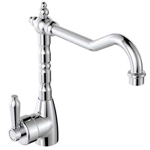 Eleanor Shepherds Crook Brass Kitchen Sink Mixer Tap
