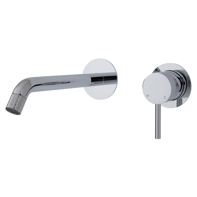 2 Piece Axle Spout & Wall Mixer Set with Round Plate