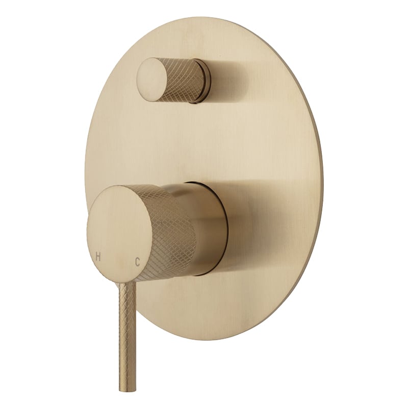2 Piece Axle Brass Diverter & Wall Mixer Set