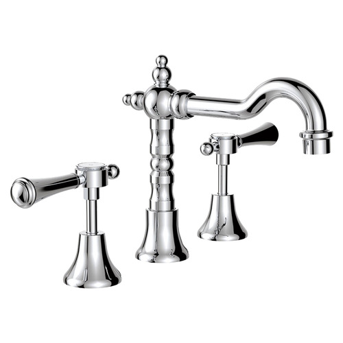 3 Piece Lillian Brass Spout & Mixer Tap Set Temple & ster